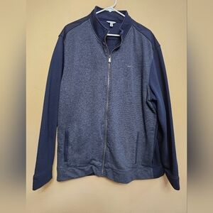 Calvin Klein Blue Zip Up Sweater Classic Knit